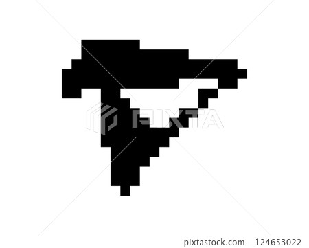 Pixel art eye icon, 8 bit retro style human eyeball, simple computing see symbol Pixel art eye icon, 8 bit retro style human eyeball, simple computing see symbol 124653022