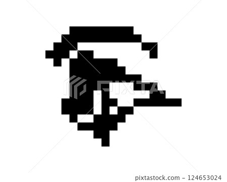 Pixel art eye icon, 8 bit retro style human eyeball, simple computing see symbol Pixel art eye icon, 8 bit retro style human eyeball, simple computing see symbol 124653024