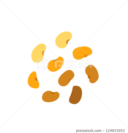 Roasted broad beans snack icon, fried vicia faba, spicy legume, crispy big beans chips for salads 124653052