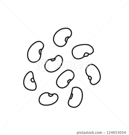 Roasted broad beans snack icon, fried vicia faba, spicy legume, crispy big beans chips for salads Roasted broad beans snack icon, fried vicia faba, spicy legume, crispy big beans chips for salads 124653054