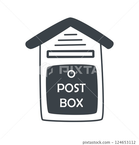 Individual mailbox doodle sketch style Individual mailbox doodle sketch style 124653112