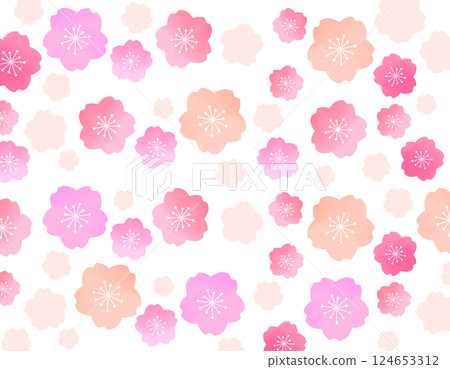 Spring-like and cute cherry blossom background material 2 124653312