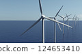 Wind power plant, wind generators on water, wind park 124653410