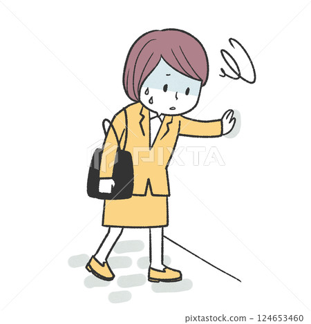 傾斜對牆壁的婦女 傾斜對牆壁的婦女 124653460