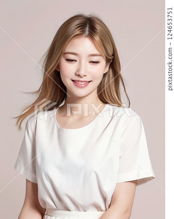 Casual young female model 124653751