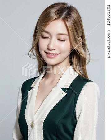 A woman who turns around 124653801