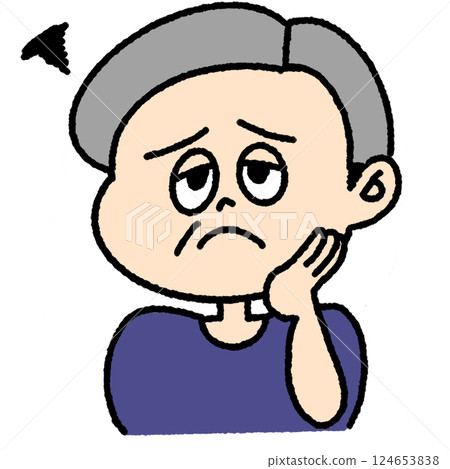 Illustration of a troubled old man Illustration of a troubled old man 124653838