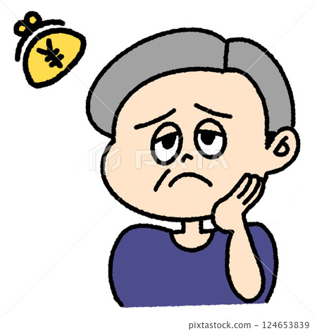 Senior man in trouble because he's short on money Senior man in trouble because he's short on money 124653839