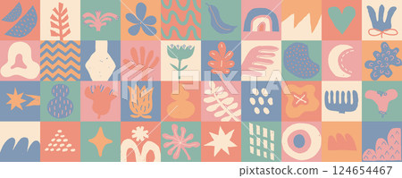 Abstract geometric mosaic seamless poster. Abstract geometric mosaic seamless poster. 124654467