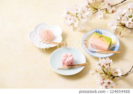 Spring Japanese sweets Spring Japanese sweets 124654488