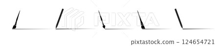 Cartoon paintbrush with brush stroke. Black paint brush logo. Vector Cartoon paintbrush with brush stroke. Black paint brush logo. Vector 124654721