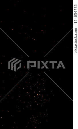 Hot sparks flying in the air isolated on black background Hot sparks flying in the air isolated on black background 124654783