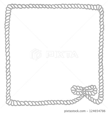 Gray Small Ribbon Rope Frame, Adobe Illustrator Artwork 124654786