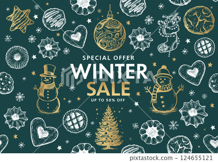 christmas, set, vector 124655121