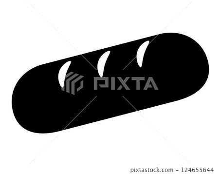 French bread icon monochrome 124655644