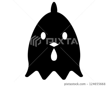 Chicken icon monotone 124655668
