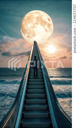 long staircase extends to the moon 124655707
