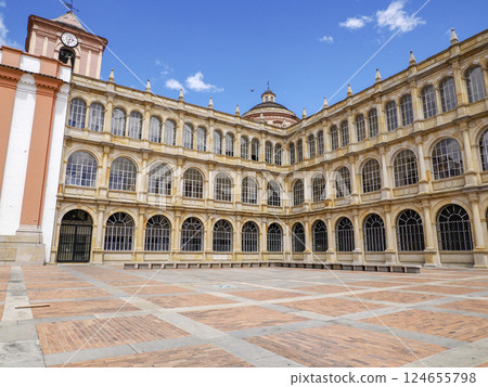 Colegio mayor de san Bartolome in Candelaria historic downtown district, Bogota colombia 124655798