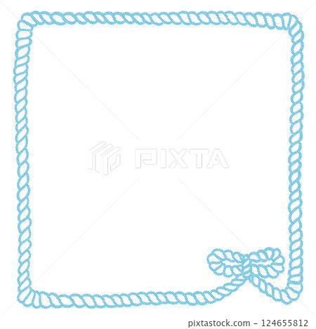 Rope Frame with Small Light Blue Ribbon, Adobe Illustrator Artwork Rope Frame with Small Light Blue Ribbon, Adobe Illustrator Artwork 124655812