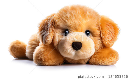 Cute golden retriever stuffed toy 124655826