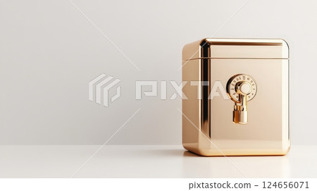 Golden Luxury Container with Keyhole Design for Secure Storage Golden Luxury Container with Keyhole Design for Secure Storage 124656071