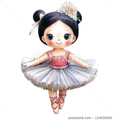 Cute ballerina doll 124656095