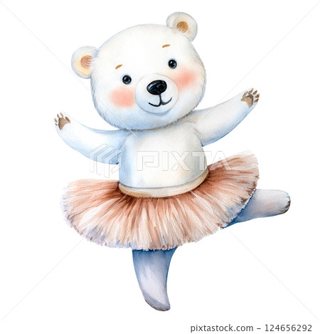 Cute Polar Bear Ballerina Stuffed Animal 124656292