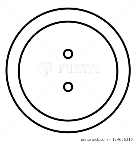 Illustration of a button with two holes 124656316