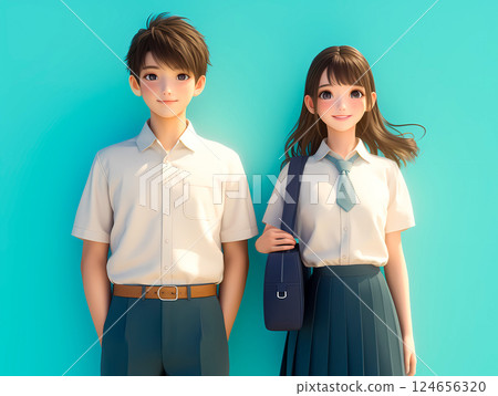 高中學生的 3D 插圖 高中學生的 3D 插圖 124656320