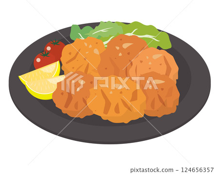 Chicken nuggets on a plate 124656357