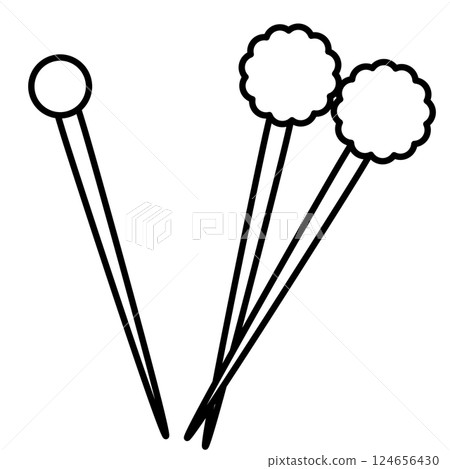 三根縫紉針的插圖 124656430