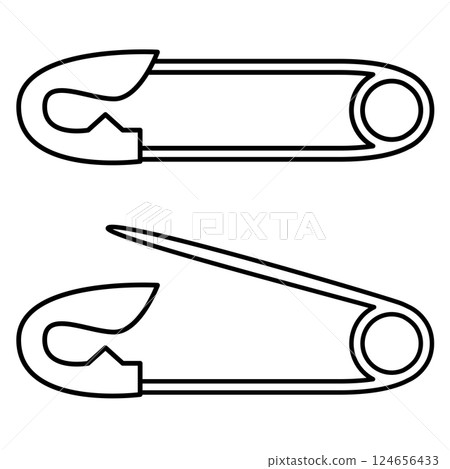 Simple illustration of a safety pin 124656433