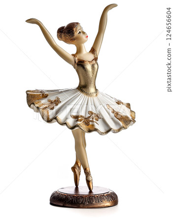 Ceramic figurine of a ballerina in a white tutu 124656604