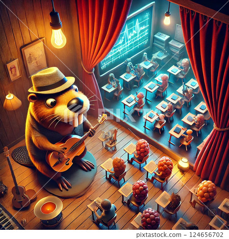 Beaver 在課堂上教 Grapes 彈吉他 124656702