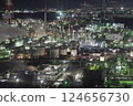 Yokkaichi factory night view 124656730