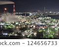 Yokkaichi factory night view 124656733