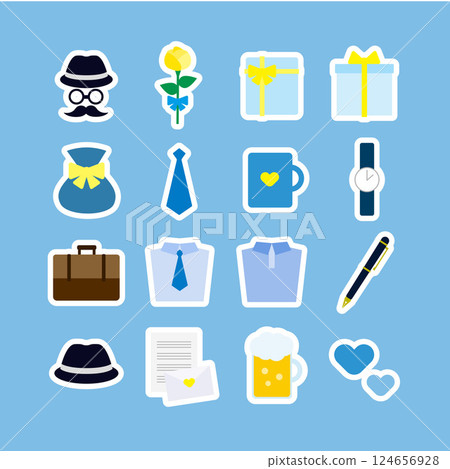 Sticker-style Father's Day gift vector illustration set 124656928
