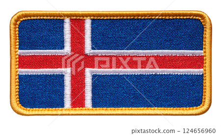 Embroidered Icelandic flag patch. 124656960