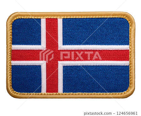 Embroidered Icelandic flag patch. 124656961