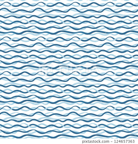 Childish blue water wave pattern, concept abstract background flat design style illustration Childish blue water wave pattern, concept abstract background flat design style illustration 124657363