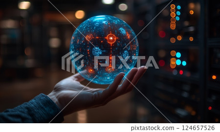 hand, earth, globe 124657526