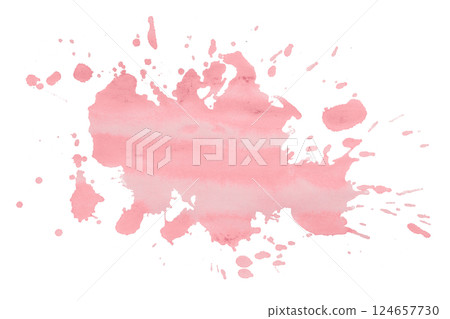 pink brush paint stain isolated on transparent background 124657730