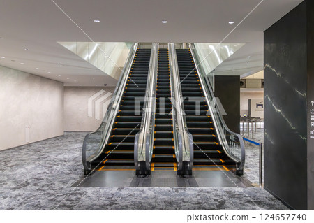 Escalators at TAKANAWA GATEWAY Convention Center Escalators at TAKANAWA GATEWAY Convention Center 124657740