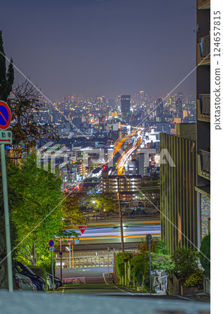 從石切眺望大阪的夜景 124657815