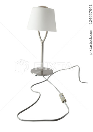 Modern table lamp isolated on white background. Modern table lamp isolated on white background. 124657941