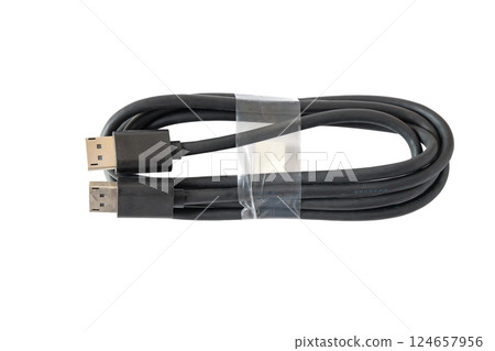 HDMI cable connector on white background. HDMI cable connector on white background. 124657956