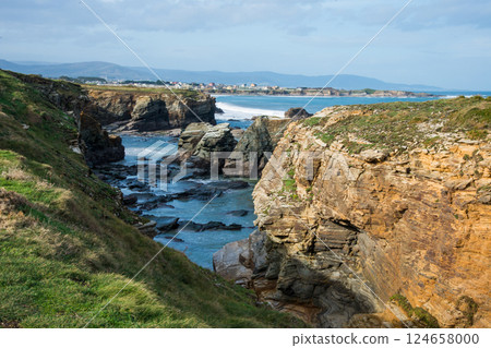 Beautiful landscape of atlantic coast in Lugo, Galizia. Sunny day 124658000