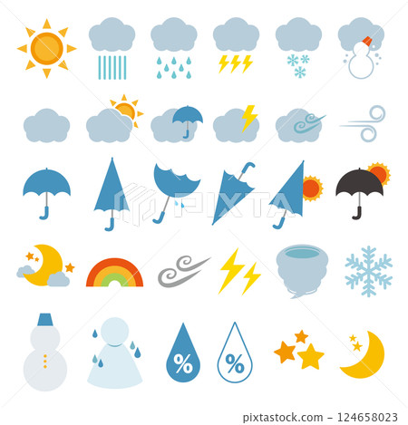 Weather icon illustration set 124658023