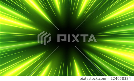 Green Rays Zoom In Motion Effect, Light Color Trails, Vector Illustration Green Rays Zoom In Motion Effect, Light Color Trails, Vector Illustration 124658324