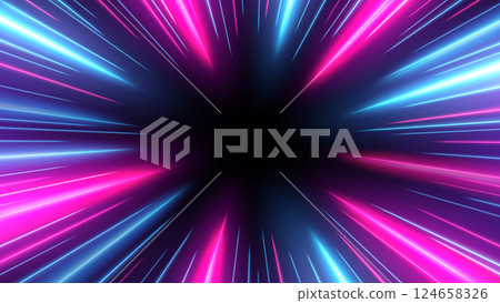 Blue and Pink Rays Zoom In Motion Effect, Light Color Trails, Vector Illustration Blue and Pink Rays Zoom In Motion Effect, Light Color Trails, Vector Illustration 124658326